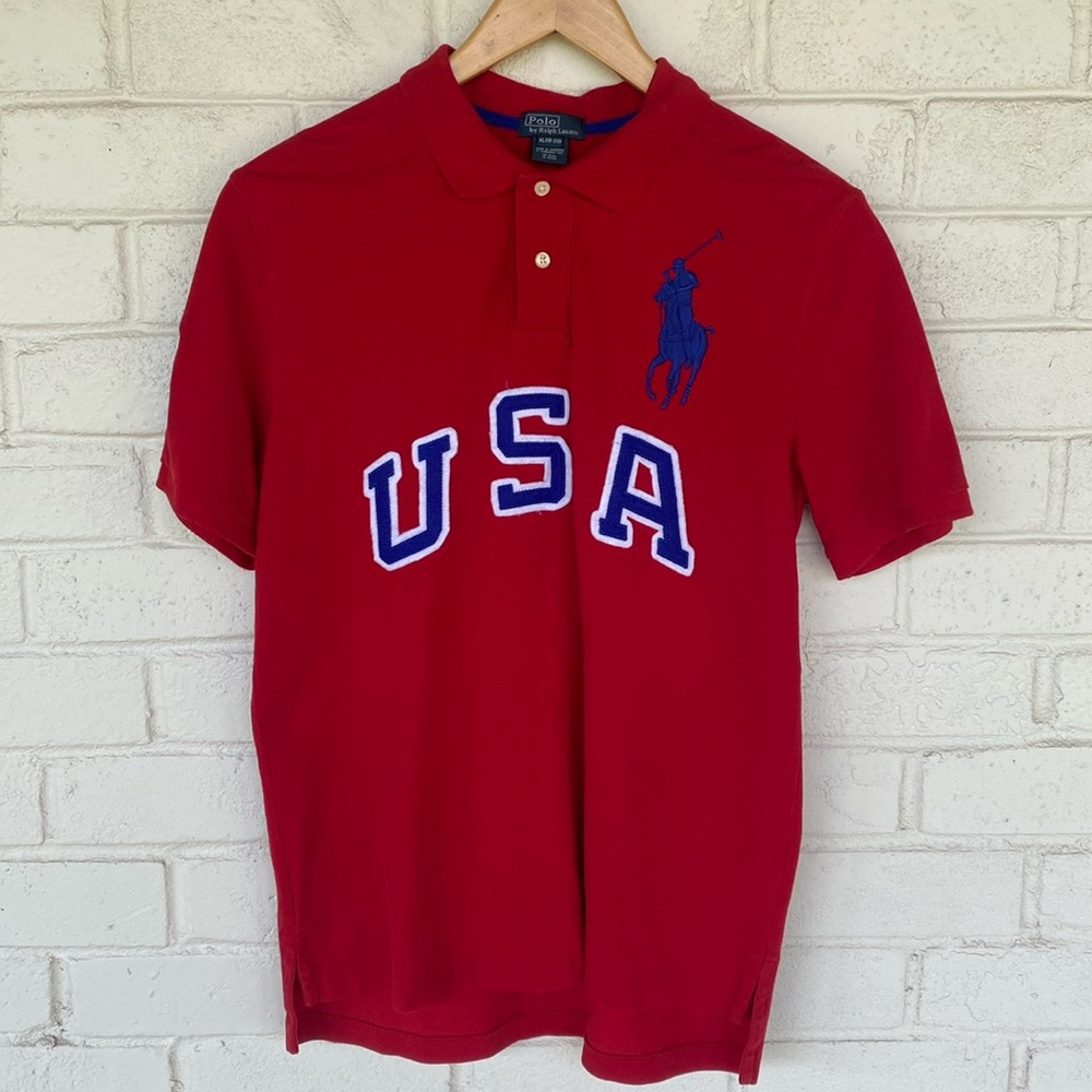 Polo by Ralph Lauren Boys Red Polo Embroidered USA XL